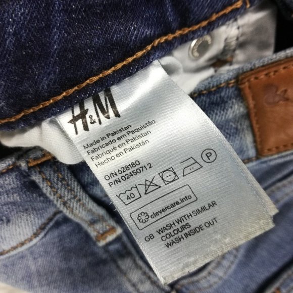 H&M Womens Jeans Skinny Ankle Blue Denim Medium Wash Ripped High Rise 2 - Picture 11 of 13